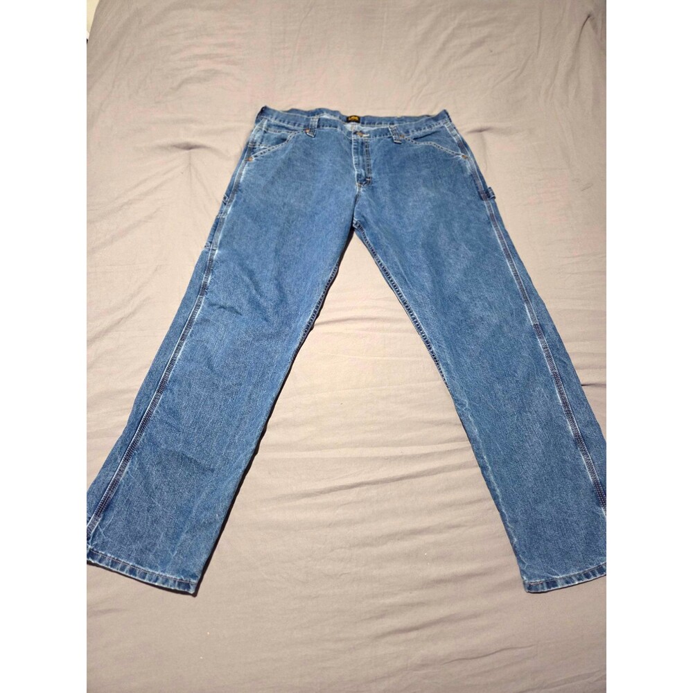 Lee Loose Fit Carpenter Utility Blue Denim Jeans Mens Size 40x32 Workwear
